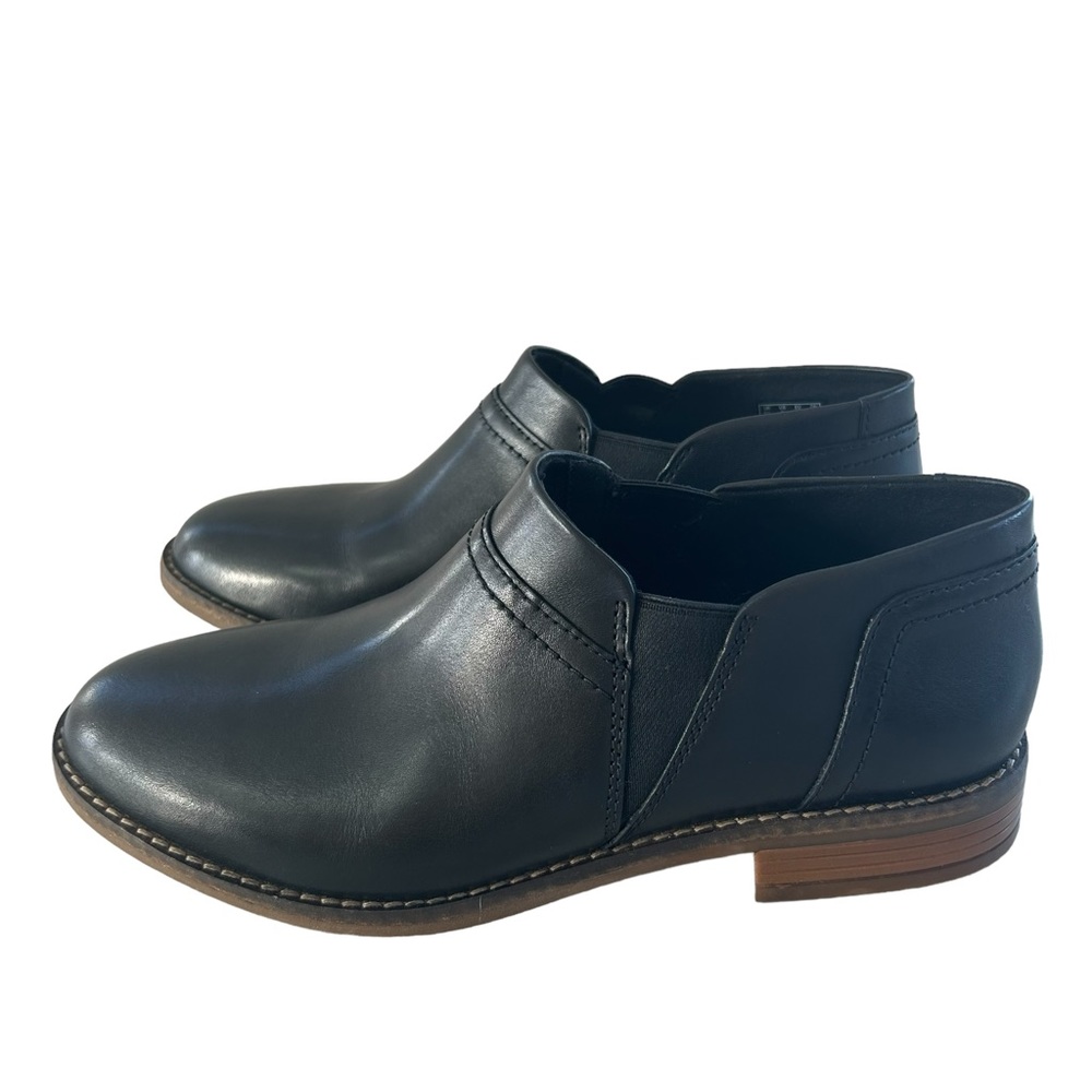 CLARKS Cazmin Mix Black Leather Slip On Chelsea Ankle Booties 8